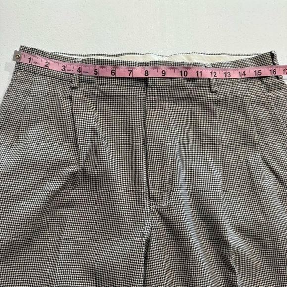 Lands’ End Houndstooth Dress Pants Cotton Pleated Cuffs Slacks Men’s Size 33x29 - Picture 5 of 12